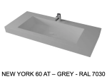 Plan vasque Design, fabrication sur mesure, Largeur 70 à 200 cm x Profondeur 40 à 60 cm, résine minérale ACRYSTONE® SOLID-SURFACE Finition lisse blanc mate, Livraison Offerte et Rapide.